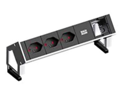 Bachmann DESK 2 - Steckdosenleiste - Eingabe, Eingang GST18 - Ausgangsanschlüsse: 3 - 20 cm - Schweiz - weiß, RAL 9010