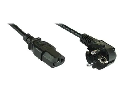 InLine - Stromkabel - power CEE 7/7 (M) zu power IEC 60320 C13 - 2.5 m - 90° Stecker - Schwarz