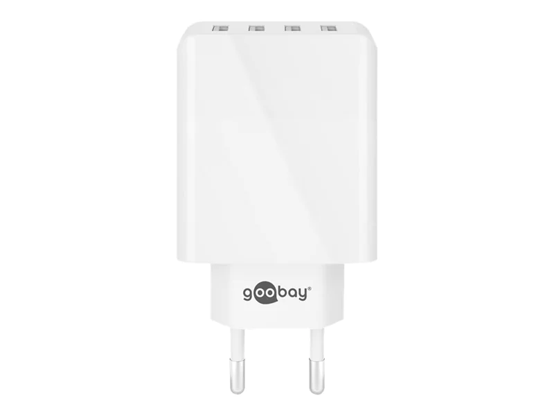 goobay - Netzteil - 30 Watt - 3 A - 4 Ausgabeanschlussstellen (4 x USB) - weiß