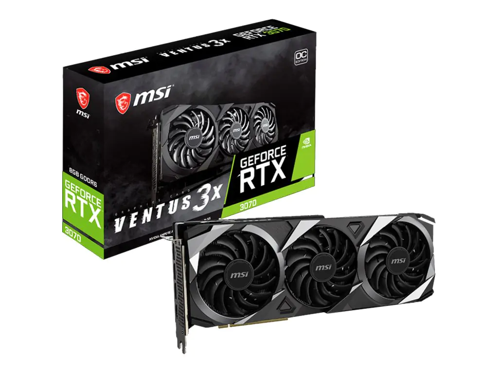MSI GeForce RTX 3070 VENTUS 3X 8G OC LHR - Grafikkarten - GF RTX 3070 - 8 GB GDDR6 - PCIe 4.0 - HDMI, 3 x DisplayPort