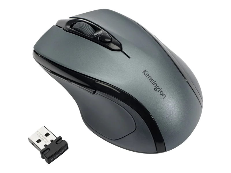 Kensington Pro Fit Mid-Size - Maus - Für Rechtshänder - optisch - 5 Tasten - kabellos - 2.4 GHz - kabelloser Empfänger (USB) - Graphitgrau