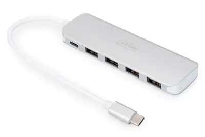 DIGITUS DA-70242-1 - Hub - 4 x SuperSpeed USB 3.0 + 1 x USB-C (Spannungsversorgung) - Desktop