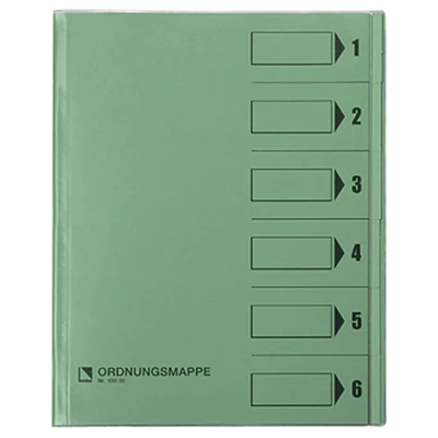 Bene Ordnungsmappe 83600GN DIN A4 6Fächer PVC grün
