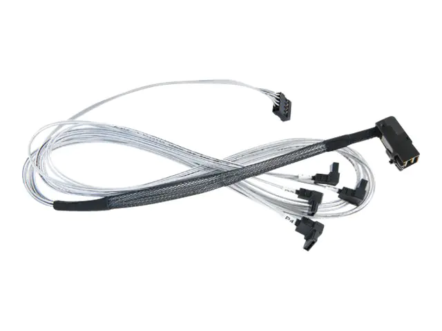 Microchip Adaptec - Internes SAS-Kabel - mit Sidebands - SAS 6Gbit/s - 4-Lane - SATA (W) zu 4x Mini SAS HD (SFF-8643) (M) - 80 cm - rechts-gewinkelter Stecker