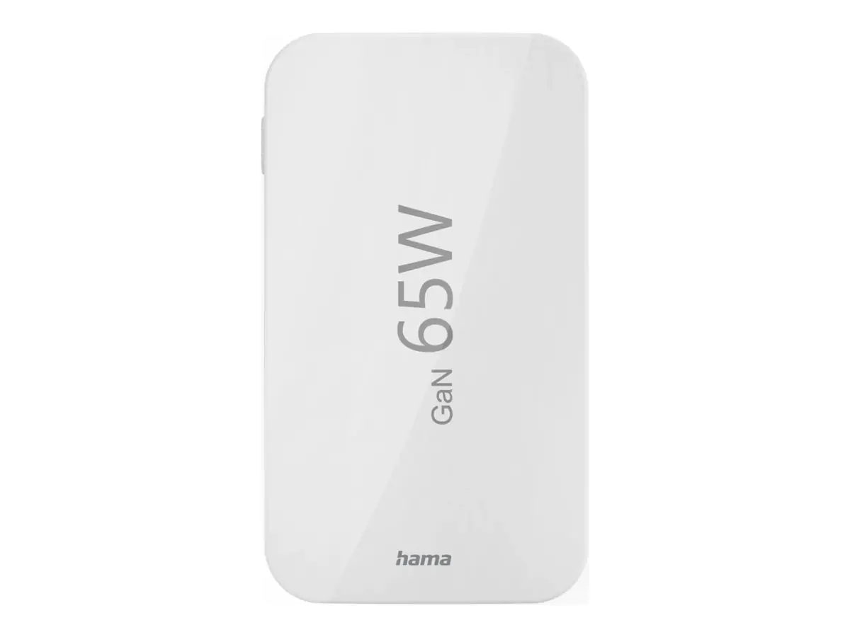 Hama Schnellladegeraet 2x USB-C 1x USB-A flaches Mini-Ladegeraet PD 65 W