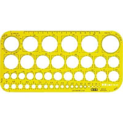 M+R Zeichenschablone 85230670 Kreis Polystyrol gelb/transparent