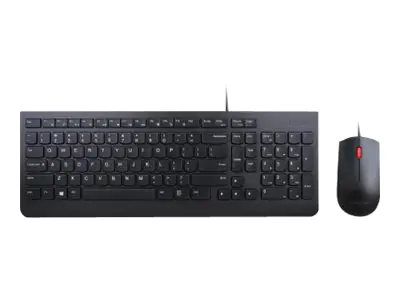 Lenovo Essential Wired Combo - Tastatur-und-Maus-Set - USB - Portugiesisch - für ThinkCentre M75q Gen 2; M80; ThinkPad P14s Gen 2; T15 Gen 2; X1 Yoga Gen 6; X13 Gen 2