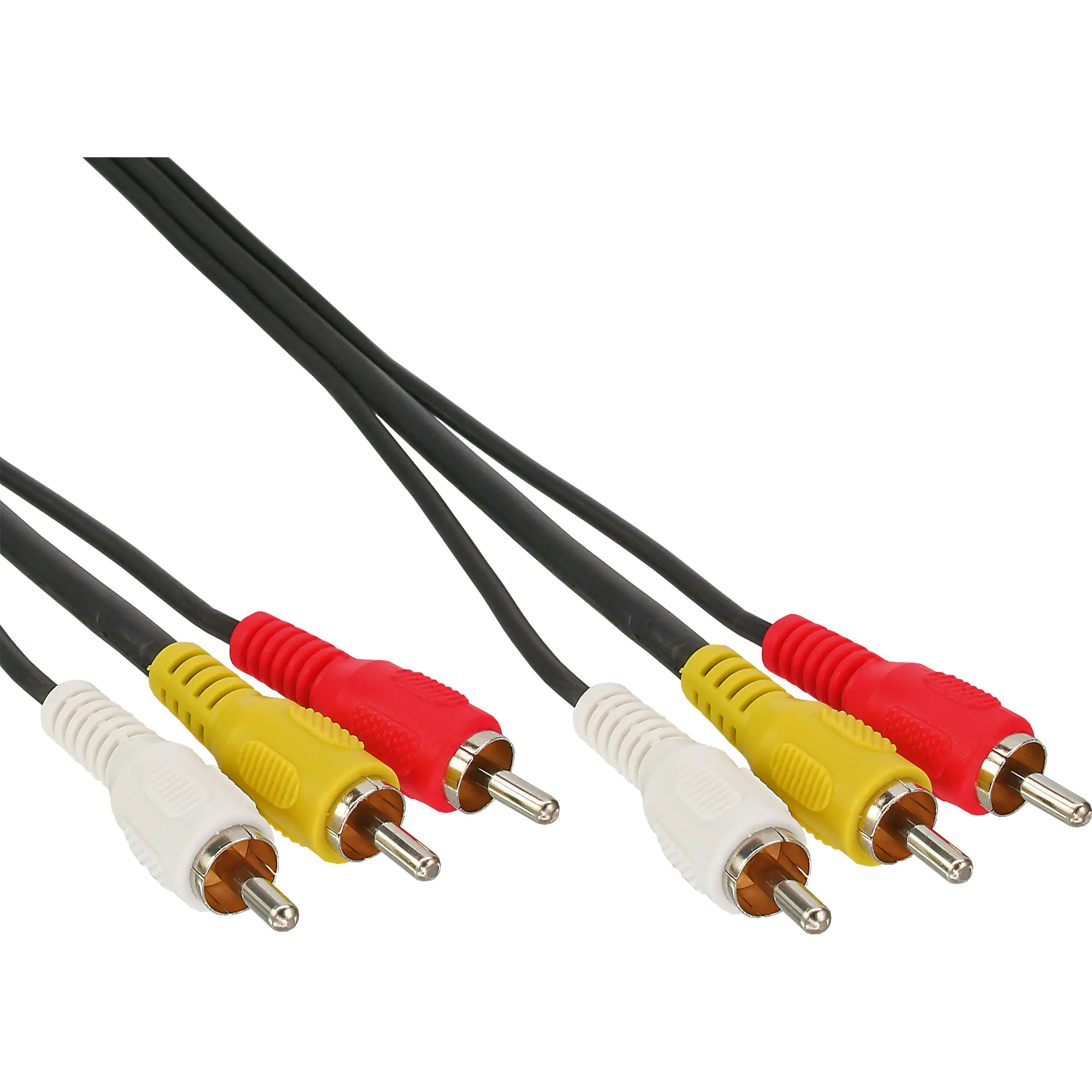 InLine - Video- / Audiokabel - RCA x 3 männlich zu RCA x 3 männlich - 2 m - Schwarz