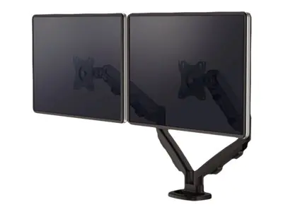 Fellowes - Befestigungskit - einstellbarer Doppelarm - für 2 Monitore - Metall - Schwarz, RAL 9017 - Bildschirmgröße: 25.4-76.2 cm (10"-39") - Klemmmontage, Tülle, Tischmontage