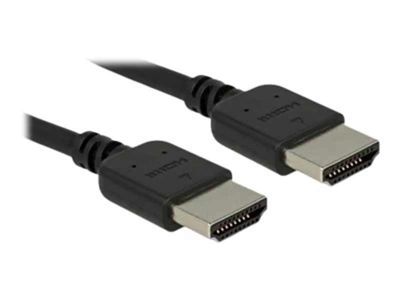 Delock Premium - Premium Highspeed - HDMI-Kabel mit Ethernet - HDMI männlich zu HDMI männlich - 2 m - dreifach abgeschirmtes Twisted-Pair-Kabel - Schwarz - 4K Unterstützung, Dolby DTS-HD Master Audio-Unterstützung