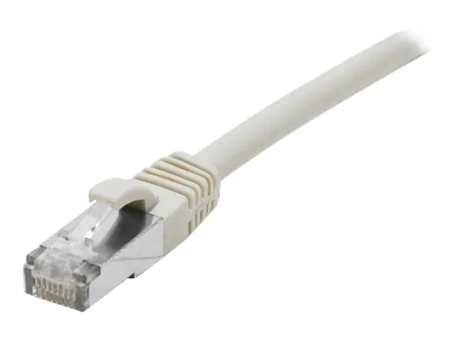 deXlan - Patch-Kabel - RJ-45 (M) bis RJ-45 (M) - 3 m - SFTP - CAT 6a - halogenfrei, geformt, ohne Haken - Grau