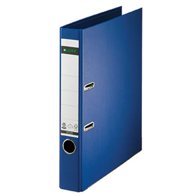 Leitz Ordner 50mm DIN A4 Rückenschild: geklebt Werkstoff: Pappe Material außen: Papier Material innen: Papier nachtblau