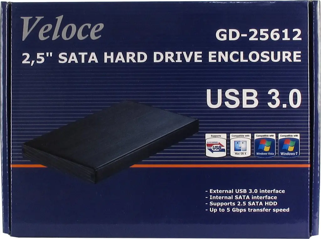 Inter-Tech Veloce GD-25612 - Speichergehäuse - 2.5" (6.4 cm) 88884056