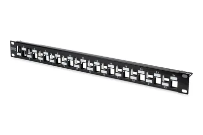 Digitus DN-91412 - Patch Panel - STP - RJ-45 X 24 - Schwarz, RAL 9005 - 1U - 48.3 cm (19")