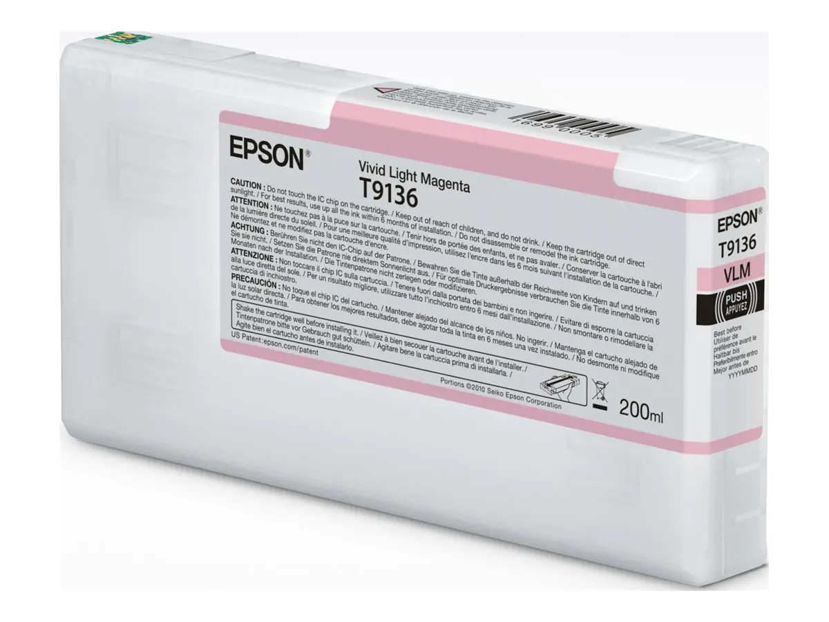 Epson Tinte C13T91360N T9136 Vivid Light Magenta 200 ml