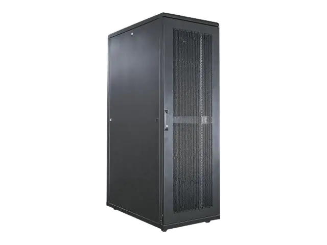 Intellinet Network Cabinet, Free Standing (Standard), 42U, Usable Depth 123 to 773mm/Width 703mm, Black, Flatpack, Max 1500kg, Server Rack, IP20 rated, 19", Steel, Multi-Point Door Lock, One Lock Per Side Panel, Three Year Warranty - Schrank Netzwerkschra