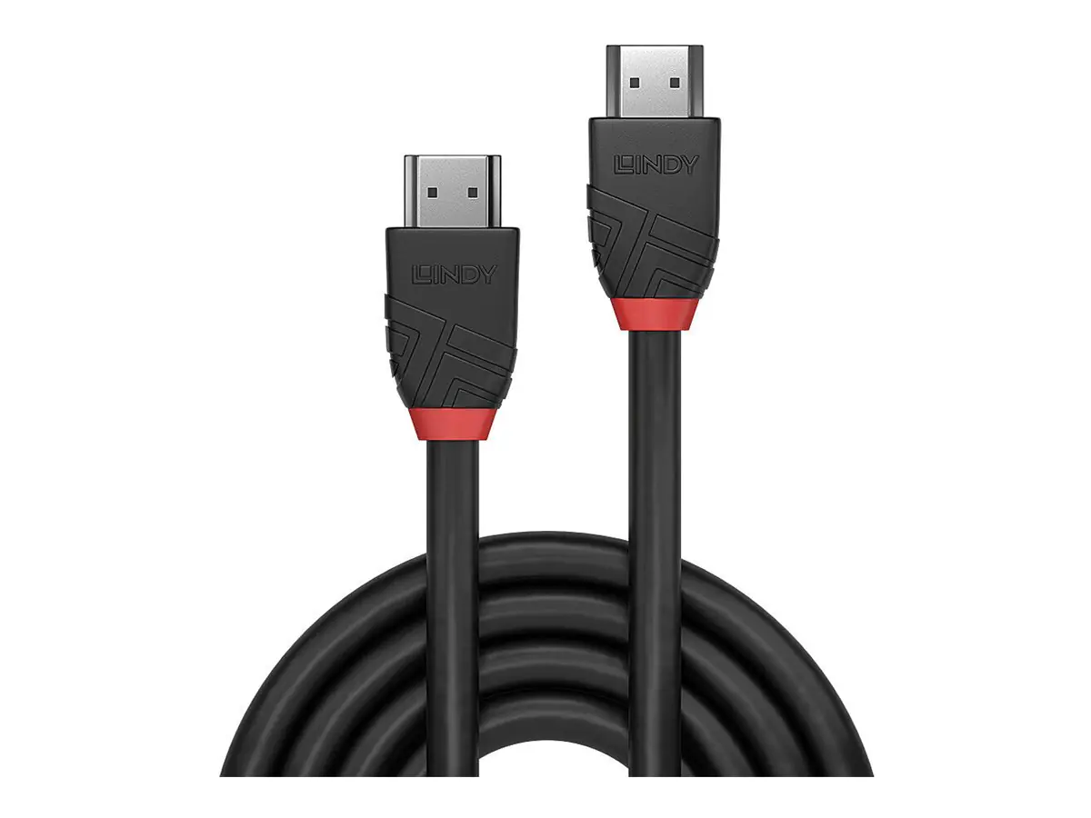 Lindy Black Line - Ultra High Speed - HDMI-Kabel mit Ethernet - HDMI männlich zu HDMI männlich - 2 m - Dreifachisolierung - Schwarz - rund, unterstützt 8K 60 Hz (7680 x 4320), unterstützt 4K 120 Hz (3840 x 2160), Unterstützung für 3D-Video