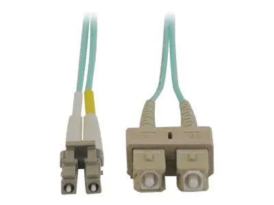 Eaton Tripp Lite Series 10Gb Duplex Multimode 50/125 OM3 LSZH Fiber Patch Cable (LC/SC) - Aqua, 2M (6 ft.) - Patch-Kabel - SC multi-mode (M) zu LC Multi-Mode (M) - 2 m - Glasfaser - Duplex - 50/125 Mikrometer - OM3 - Aquamarin