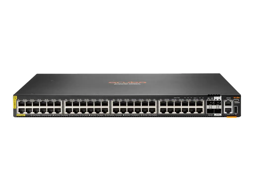 HPE Aruba 6200M 48G Class4 PoE 4SFP+ TAA Switch - Switch - max. Stapelentfernung 10 km - L3 -