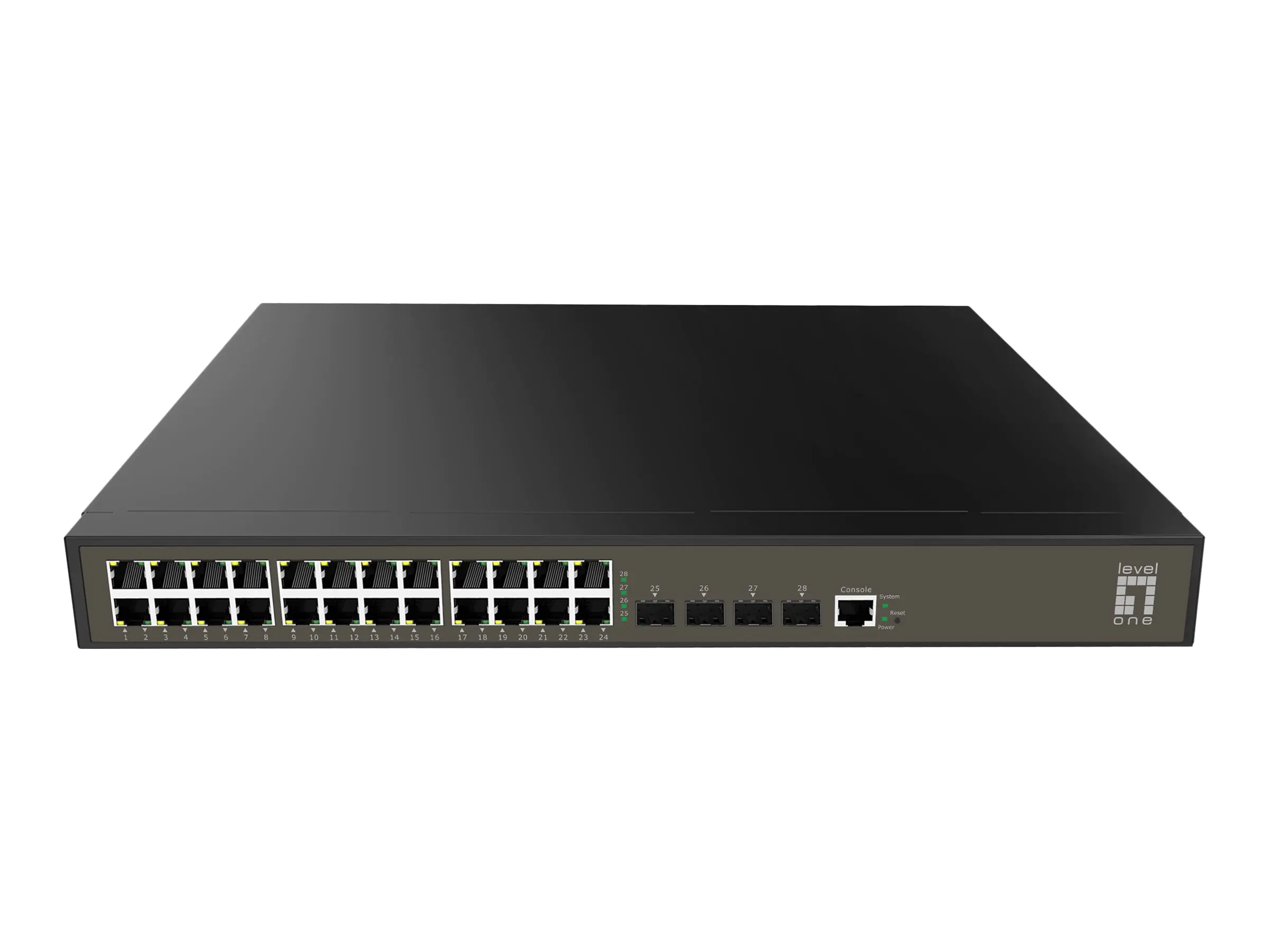 LevelOne GEL-2871 - Switch - managed - 24 x 10/100/1000 + 4 x Kombi-Gigabit-SFP - an Rack montierbar, Desktop