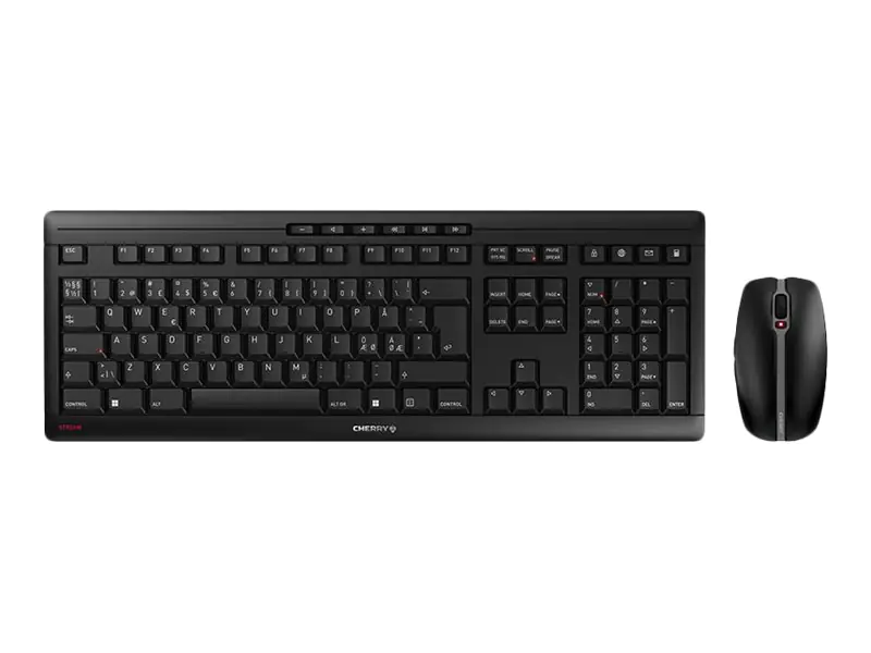 CHERRY STREAM DESKTOP RECHARGE - Tastatur-und-Maus-Set - kabellos - 2.4 GHz - Pan-Nordic - Tastenschalter: CHERRY SX - Schwarz