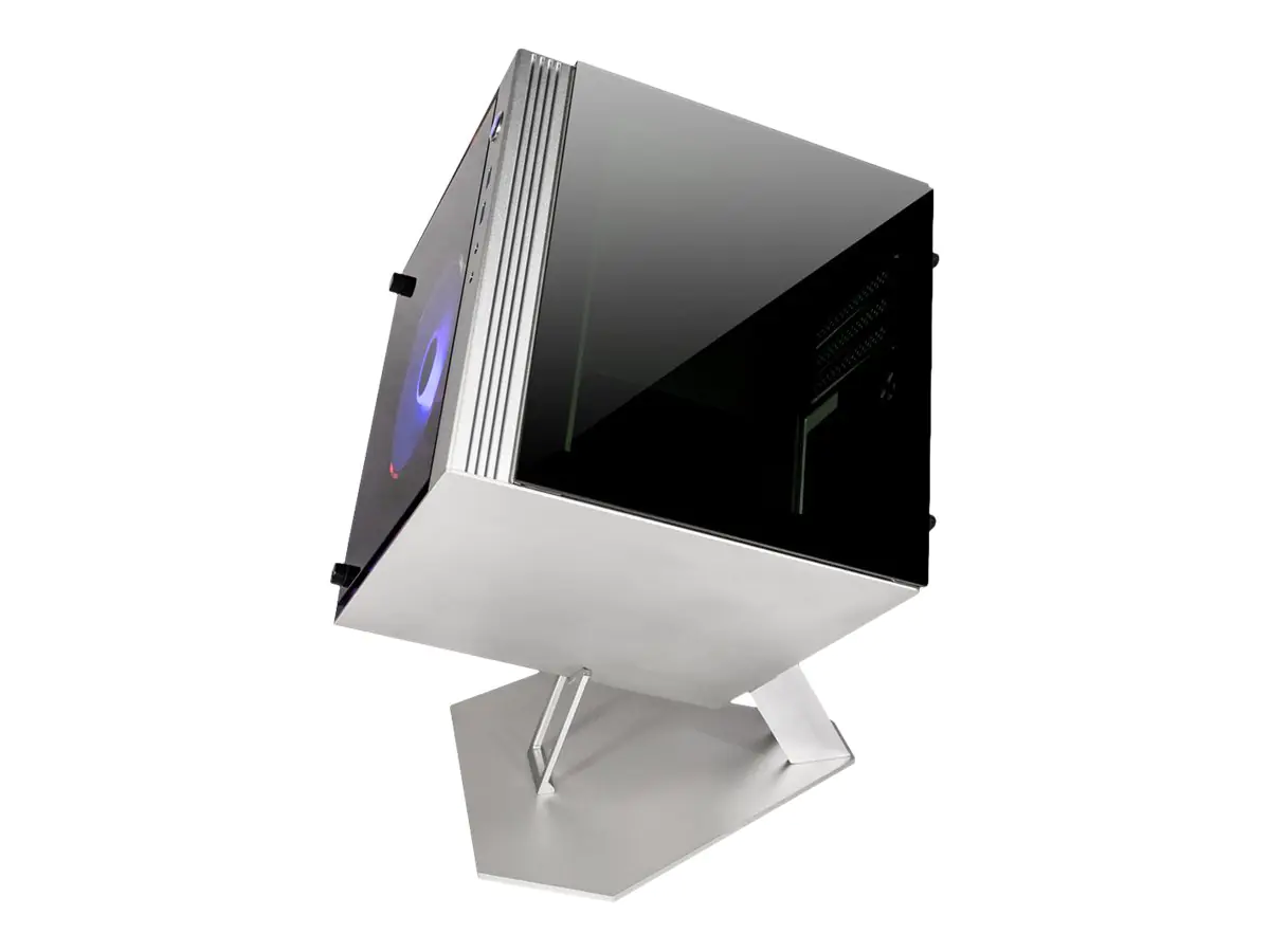 AZZA Cube Mini 805 - Mini-ITX Tower - Seitenteil mit Fenster (gehärtetes Glas) - keine Spannungsversorgung (ATX) - Silber - USB/Audio