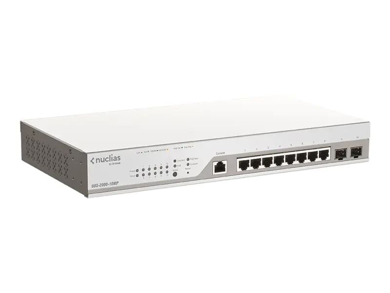 D-Link Nuclias Cloud-Managed DBS-2000-10MP - Switch - 8 x 10/100/1000 (PoE+) - DBS-2000-10MP