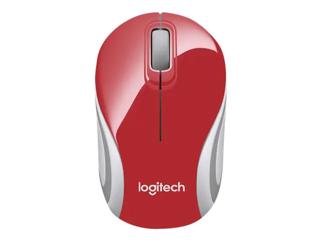 Logitech M187 - Maus - optisch - kabellos - 2.4 GHz - kabelloser Empfänger (USB) - Rot