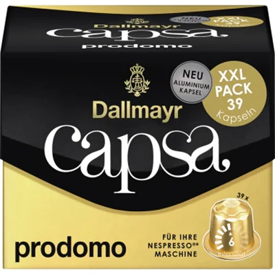 Dallmayr Kaffeekapsel capsa Nespresso® Maschine prodomo XXL Intensität: 6 39 x 5,6 g/Pack.
