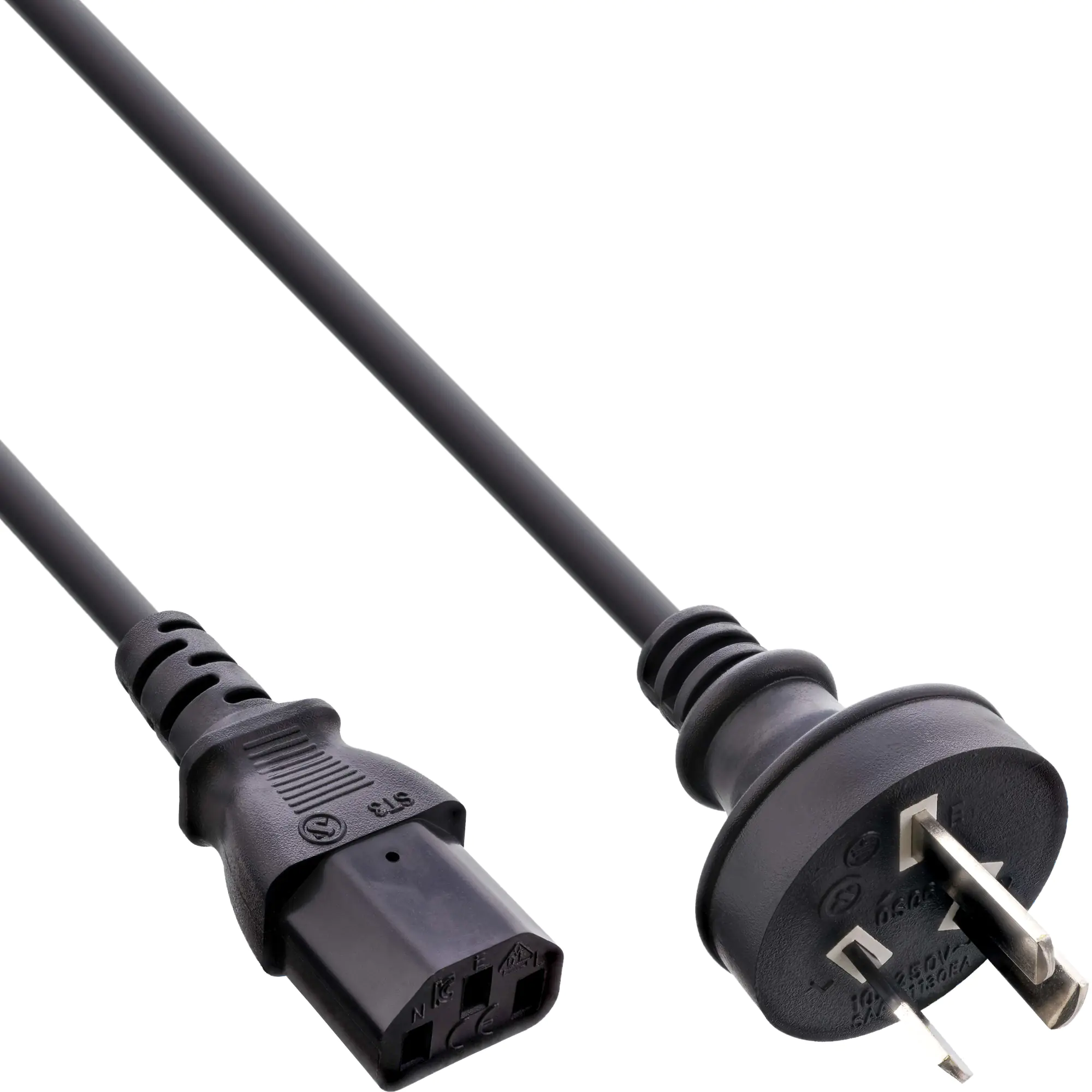 InLine 35er B-Pack Netzkabel - Netzstecker Australien / Kaltgeräte ST C13 - 1,8m B-16652D