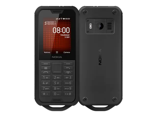 Nokia 800 Tough - 4G Feature Phone - Dual-SIM - RAM 512 MB / Internal Memory 4 GB - microSD slot - 320 x 240 Pixel - rear camera 2 MP - Black Steel