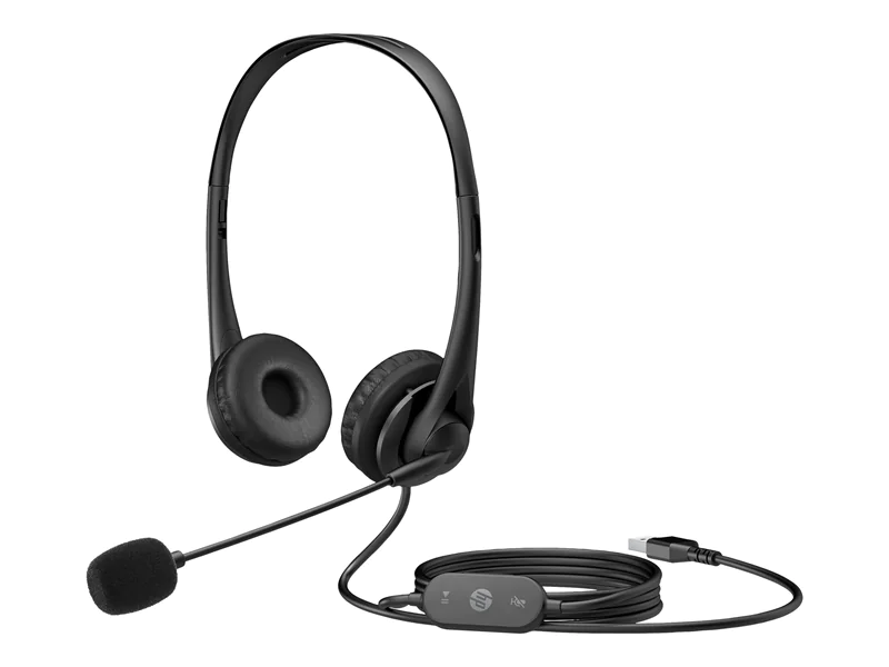 HP G2 - Headset - On-Ear - kabelgebunden - USB - nachtschwarz - für HP 245 G9, 256 G8, 25X G9, 34, 470 G9; EliteBook 1040 G9, 65X G9; ProBook 44X G9, 45X G9