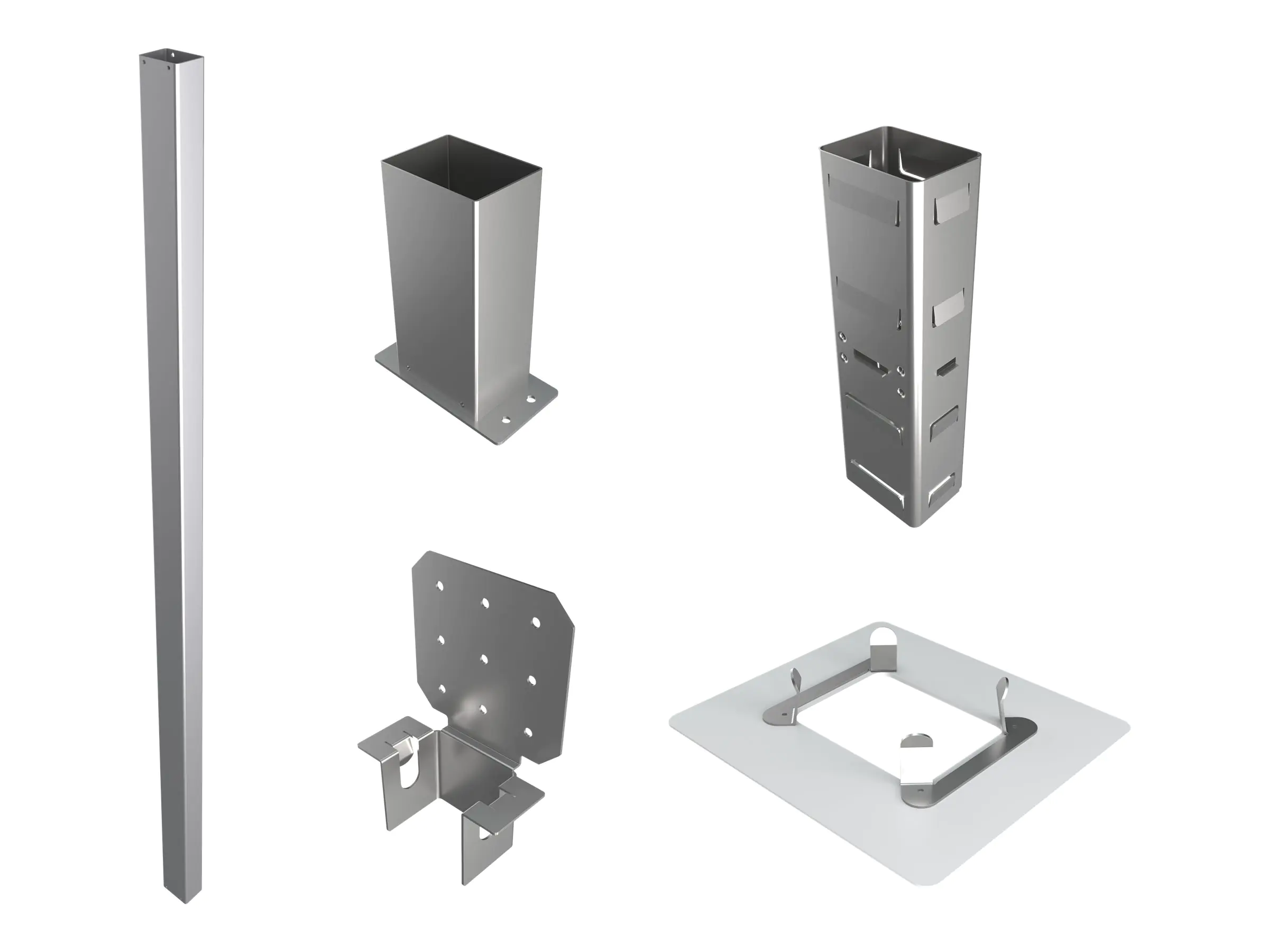 Elo Touch Solutions Elo Wallaby Pro Self-Service - Befestigungskit (2 Stangen, Stangenkopplung, untere Pfostenhalterung, obere Pfostenhalterung, Rosettenplatte) E989893