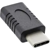 InLine - USB-Adapter - 24 pin USB-C (M) zu 24 pin USB-C (W) - USB 3.2 Gen 2 - 3 A - unterstützt Stromversorgung - Schwarz