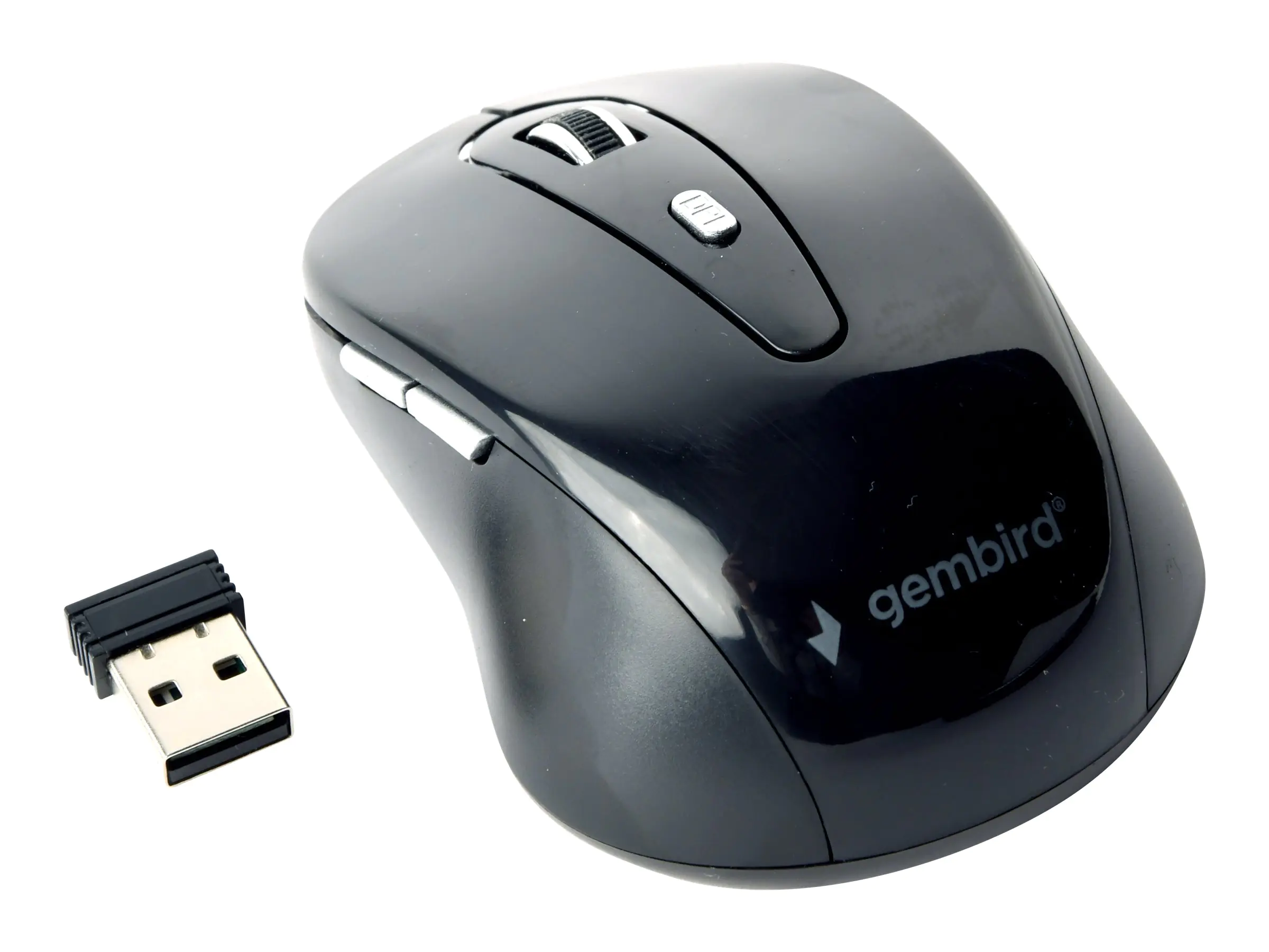 Gembird MUSW-6B-01 - Maus - optisch - 6 Tasten - kabellos - 2.4 GHz - kabelloser Empfänger (USB) - Schwarz - Blister-Verpackung