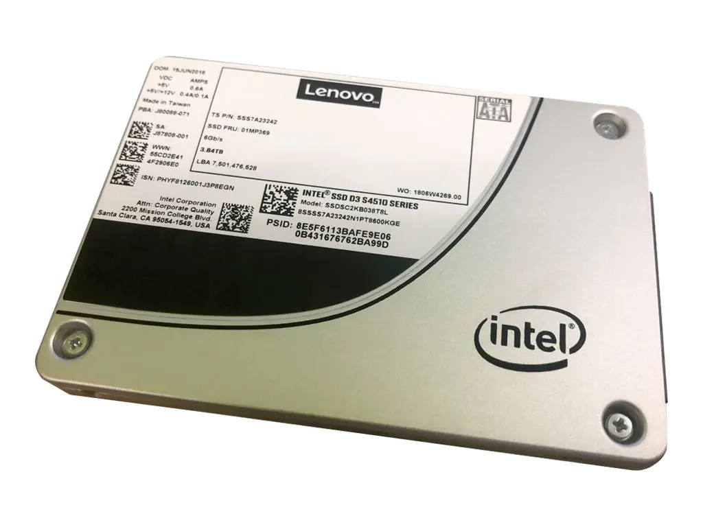 Intel S4510 Entry - SSD - verschlüsselt - 240 GB - Hot-Swap - 2.5" (6.4 cm) - SATA 6Gb/s - 256-Bit-AES - für ThinkAgile VX3330 Appliance; VX3530-G Appliance; VX7530 Appliance; VX75XX Certified Node