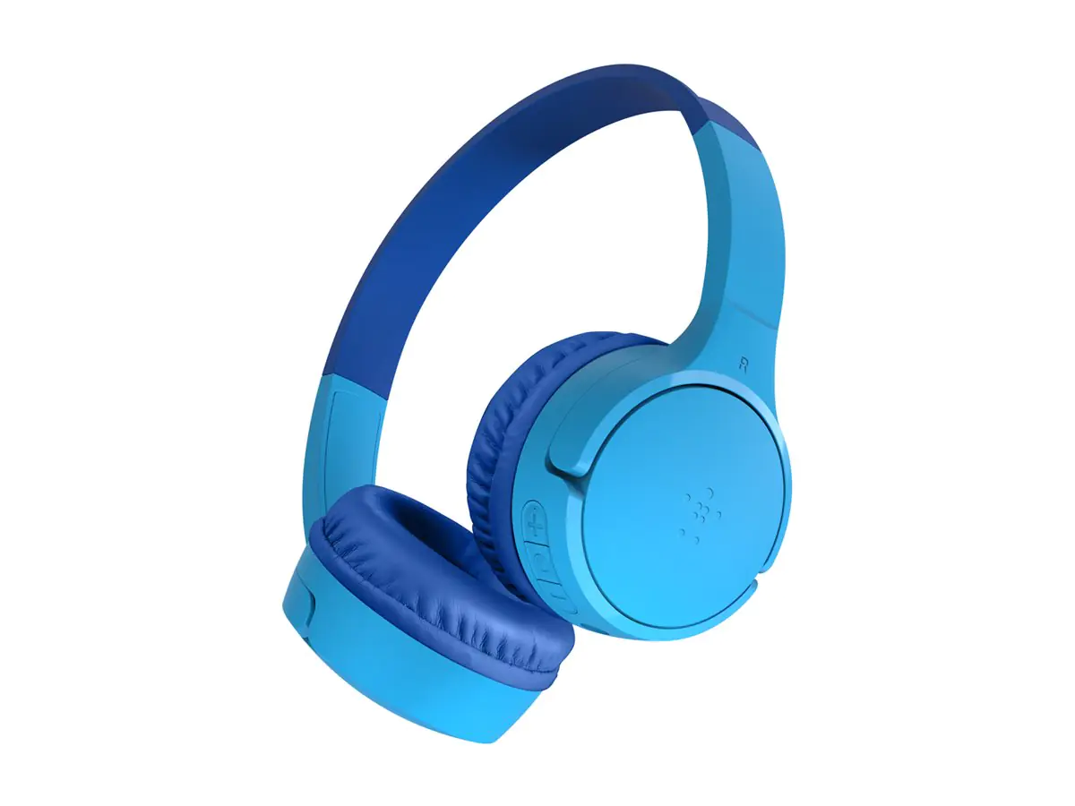 Belkin SoundForm Mini - Kopfhörer mit Mikrofon - On-Ear - Bluetooth - kabellos, kabelgebunden - 3,5 mm Stecker - Blau