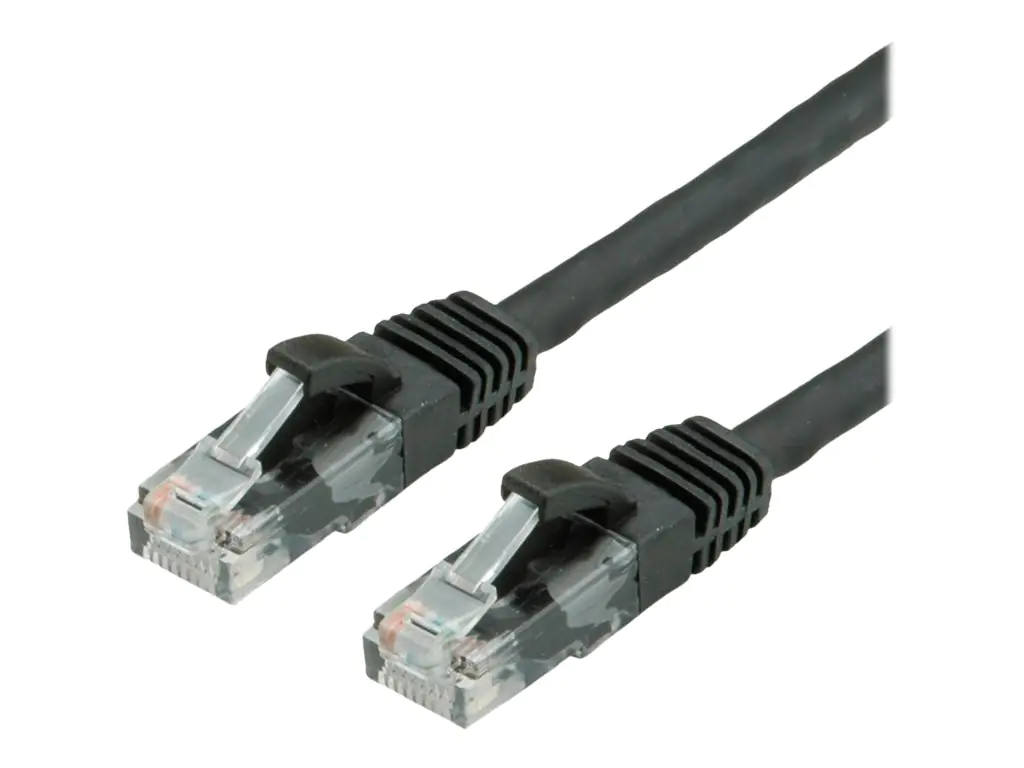 VALUE - Patch-Kabel - RJ-45 (M) zu RJ-45 (M) - 30 cm - UTP - CAT 6a - geformt - Schwarz