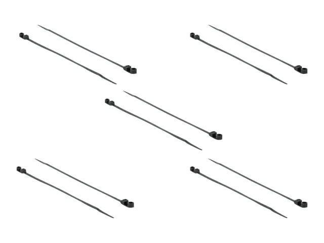 Delock Cable Tie with Fastening Eyelet - Kabelbinder - 20 cm - Schwarz (Packung mit 10)