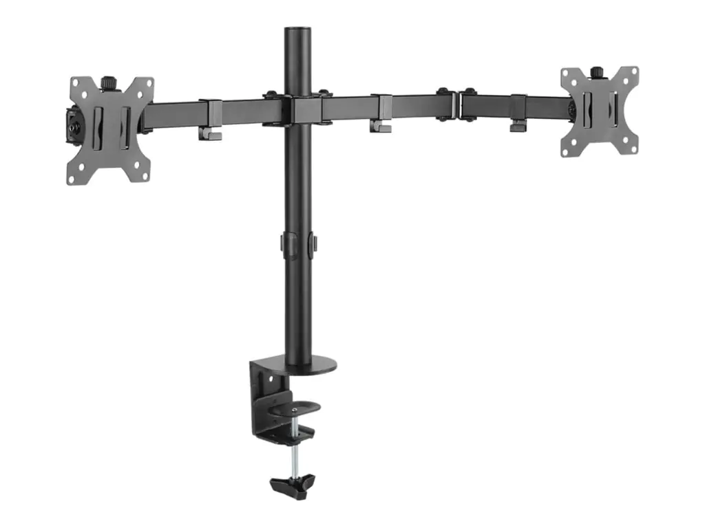 TECHly DESK 100 - Befestigungskit (Halterung für Schreibtisch) - für 2 Monitore - Stahl - Schwarz - Bildschirmgröße: 33-81.3 cm (13"-32") - Klemmmontage