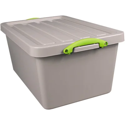 Really Useful Box Aufbewahrungsbox Recycling 44 x 31 x 68 cm (B x H x T) 61l Polypropylen, 100 % recycelt taubengrau