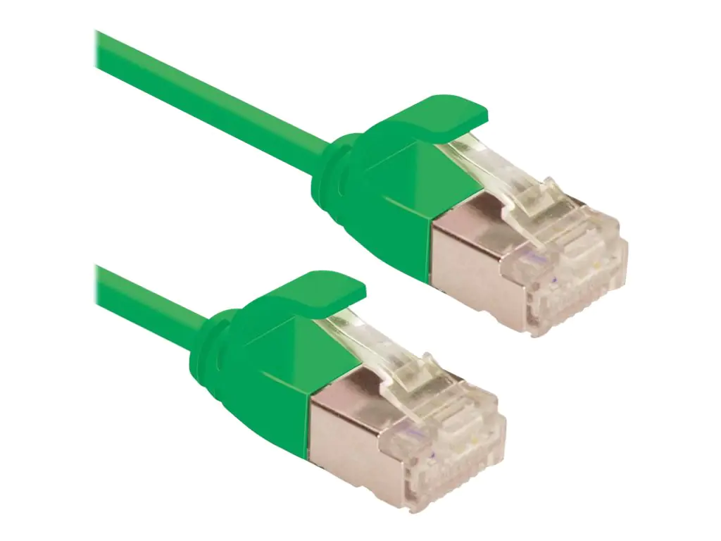 Roline DataCenter - Patch-Kabel - RJ-45 (M) zu RJ-45 (M) - 50 cm - U/FTP - CAT 6a - halogenfrei, geformt, ohne Haken, verseilt, 10 Gigabit Ethernet - grün, pantone 3278C