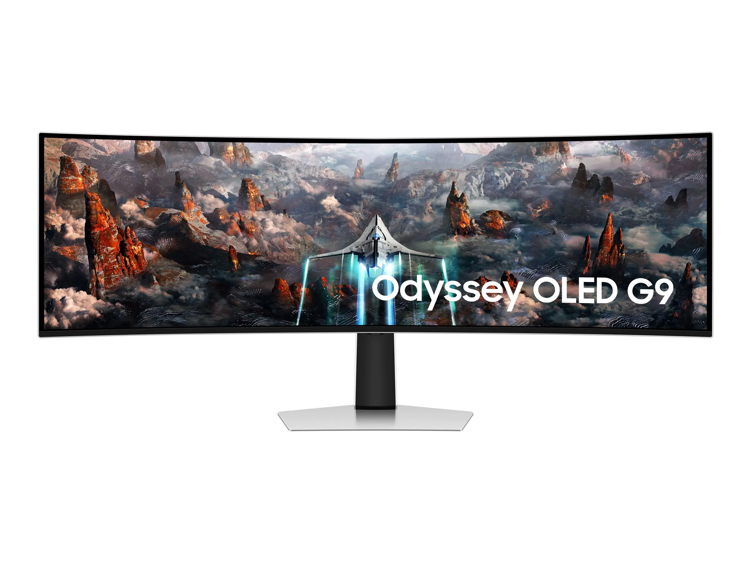 Samsung Odyssey OLED G9 S49CG934SU - G93SC Series - OLED-Monitor - Gaming - gebogen - 124 cm (49") - 5120 x 1440 Dual Quad HD @ 240 Hz - 250 cd/m² - 1000000:1 - DisplayHDR 400 True Black - 0.03 ms - DisplayPort, Micro HDMI, HDMI - Lautsprecher - Silber