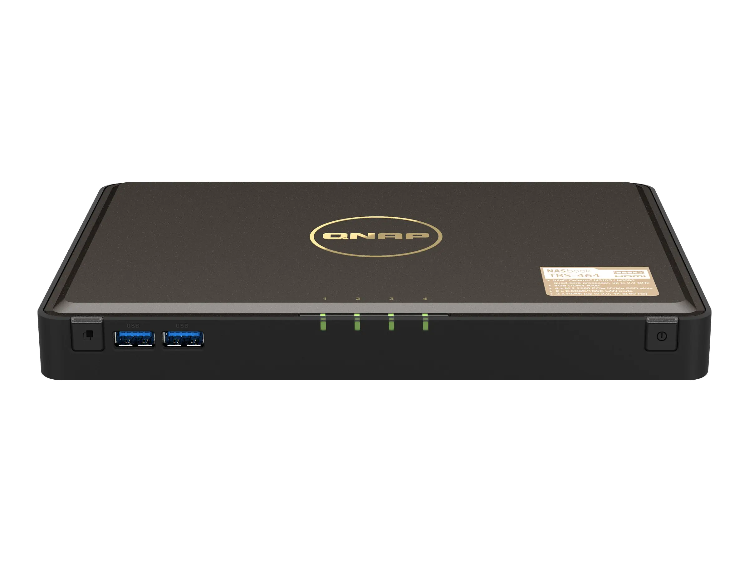 QNAP TBS-464 NASbook - NAS-Server - 4 Schächte - RAID RAID 0, 1, 5, 6, 10 - RAM 8 GB - 2.5 Gigabit Ethernet - iSCSI Support