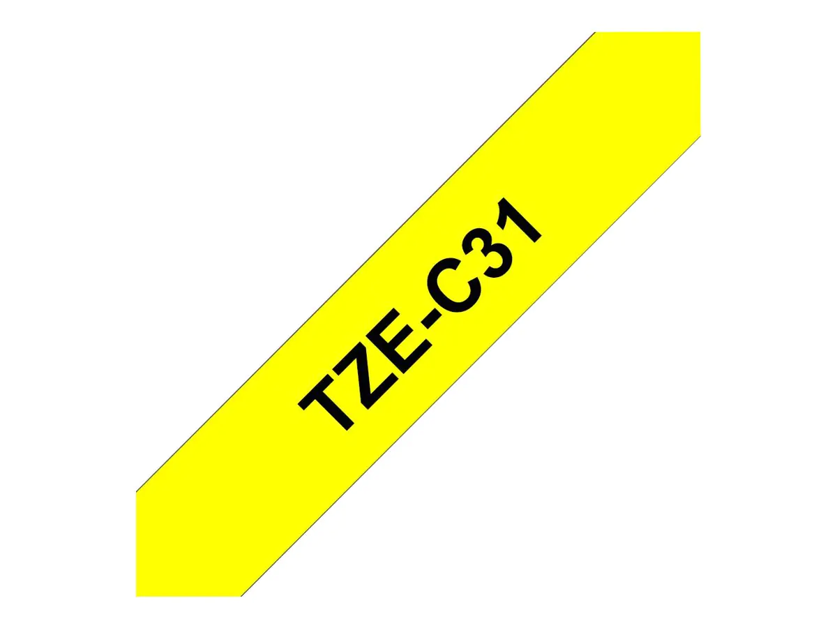 Brother TZe-C31 - Schwarz auf Neongelb - Rolle (1,2 cm x 5 m) TZEC31