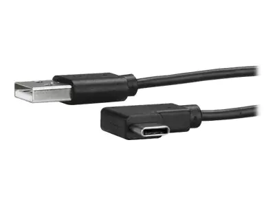 StarTech USB-A auf USB-C Kabel - rechts gewinkelt - St/St - 1m - USB 2.0 Kabel - USB Typ-C - USB A zu USB-C Kabel - USB-Kabel - USB (M) gerade bis USB-C (M) rechtwinklig - USB 2.0 - 1 m - Schwarz