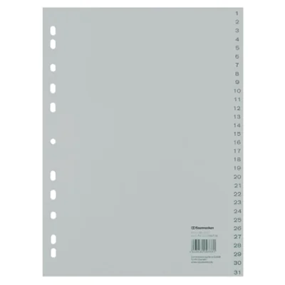 Soennecken Register 1525 DIN A4 1-31 volle Höhe PP grau