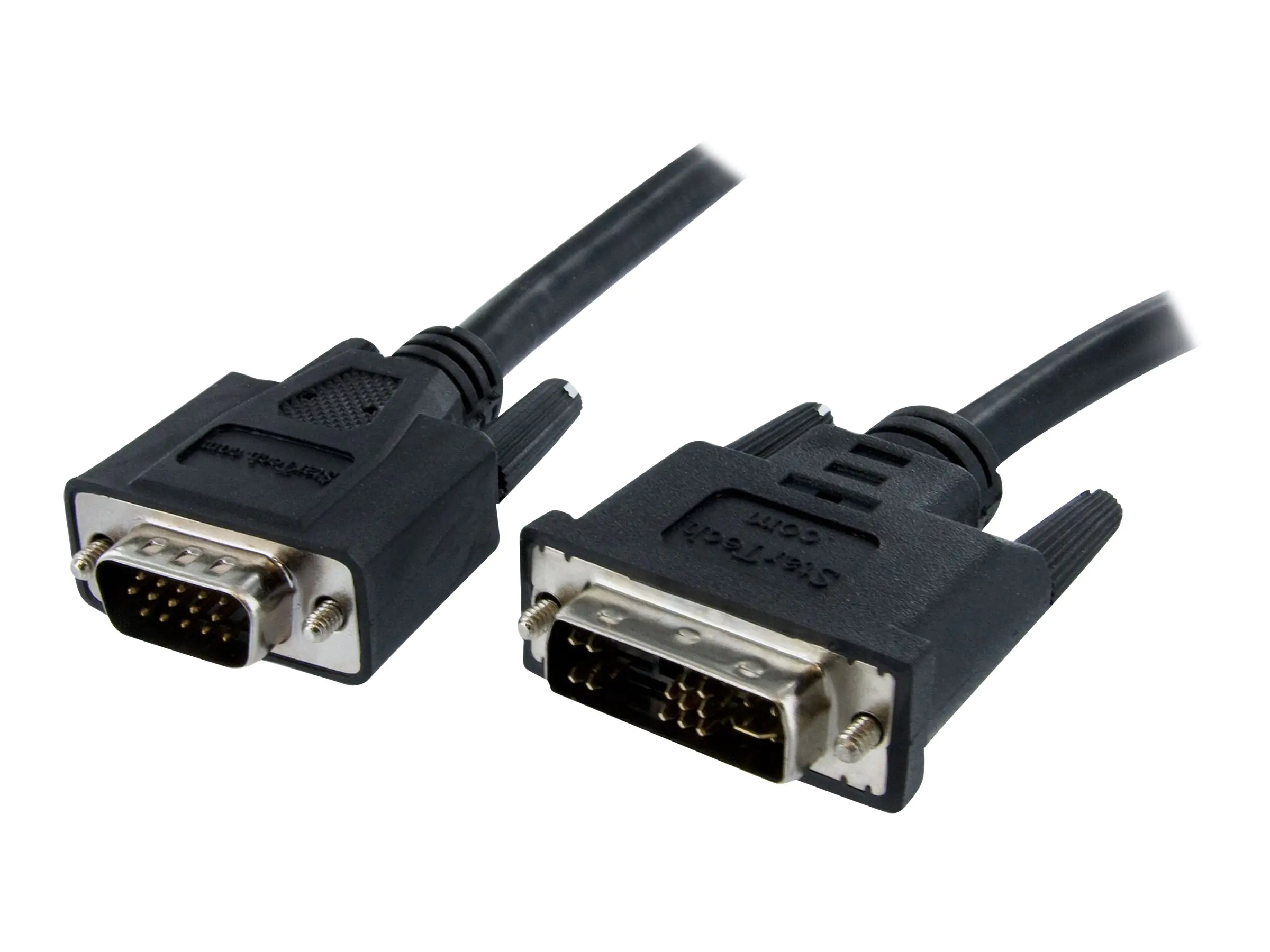 StarTech 1m DVI auf VGA Monitorkabel - Stecker / Stecker - DVI-I 24+5 VGA (15Pin) - DVI-A Analog VGA Kabel St/St 1m - Videokabel - HD-15 (VGA) (M) zu DVI-A (M) - 1 m - geformt, Daumenschrauben - Schwarz