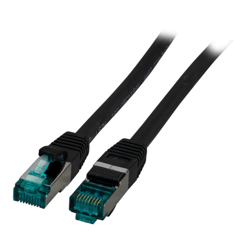 EFB-Elektronik - Patch-Kabel - RJ-45 (M) zu RJ-45 (M) - 1.5 m - 6 mm - S/FTP - CAT 6a - halogenfrei, geformt, ohne Haken, silikonfrei - Schwarz