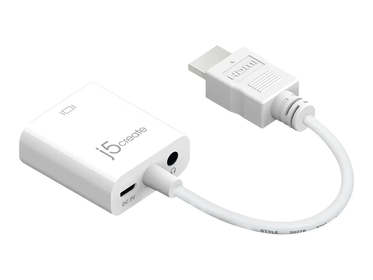 j5create JDA213 - Adapterkabel - HDMI männlich zu HD-15 (VGA) weiblich - 10 cm - weiß